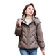 Yalu mom short down jacket women's 2025 winter new style middle-aged and elderly zipper pocket hooded style top