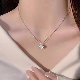 Girlfriend Valentine's Day gift sterling silver sweater necklace light luxury 2023 new season autumn and winter 999 exquisite