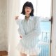 CLOUDSEASON lace waist-hugging striped shirt 2025 new small person design and temperament inner top