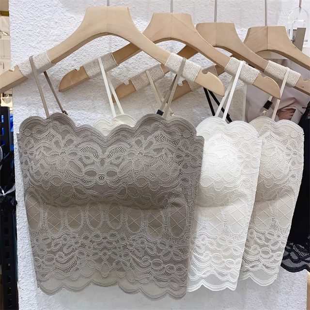 
Maple Zhixin 619 lace suspender vest strapless lace ringless chest pad beautiful back sexy women's spring and summer top