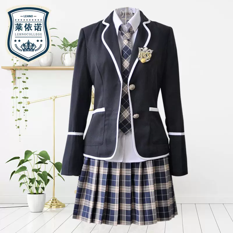 英伦风学院风校服套装韩国中学jk制服女子中学生高中班服夏季