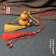 Natural small gourd agate inlaid brass accessories stationery handle piece tassel slip knot lanyard car pendant ornaments