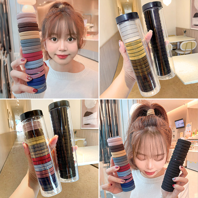 Rubber band headband hair ring leather case new style headdress women tie head high ponytail high elastic durable hair black hair rope