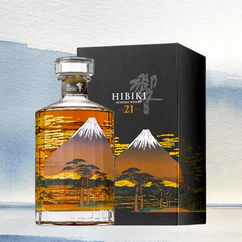 日本SUNTORY三得利HIBIKI 響21年响和风富士山麓木盒限定版威士忌
