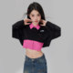 La Crawfish Korean Mahai Mao Ling -shaped hollow knit sweaters hot girl cut off waist sweater female winter