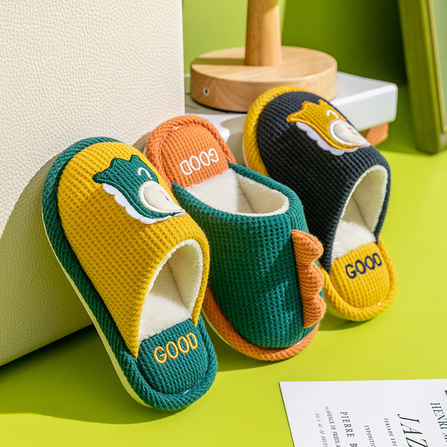 Children's cotton slippers Winter Girls' Home In room Cute Autumn and Winter Cotton Drag Boy Boy Anti -Skating Parent -child Baby