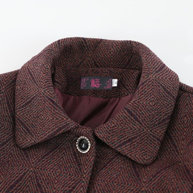 Grandma's spring thin single coat, middle-aged and elderly women's tops, old ladies' autumn jackets, mother's clothes plaid