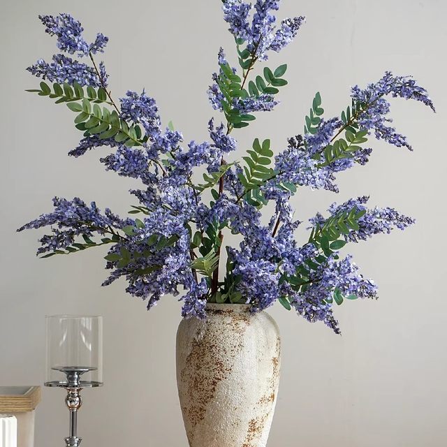 
Retro style high-end sophora flower artificial flower living room dining table artificial flower ornaments window decoration high-end flower arrangement ornaments