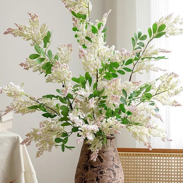 
Retro style high-end sophora flower artificial flower living room dining table artificial flower ornaments window decoration high-end flower arrangement ornaments