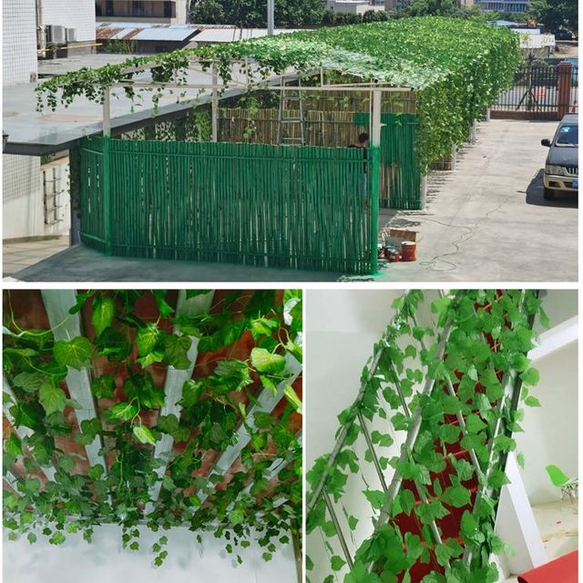 Simulation and fake green leaf rattan water pipe air conditioning wire covering artifact Internet celebrity room ceiling hanging wall winding decoration

