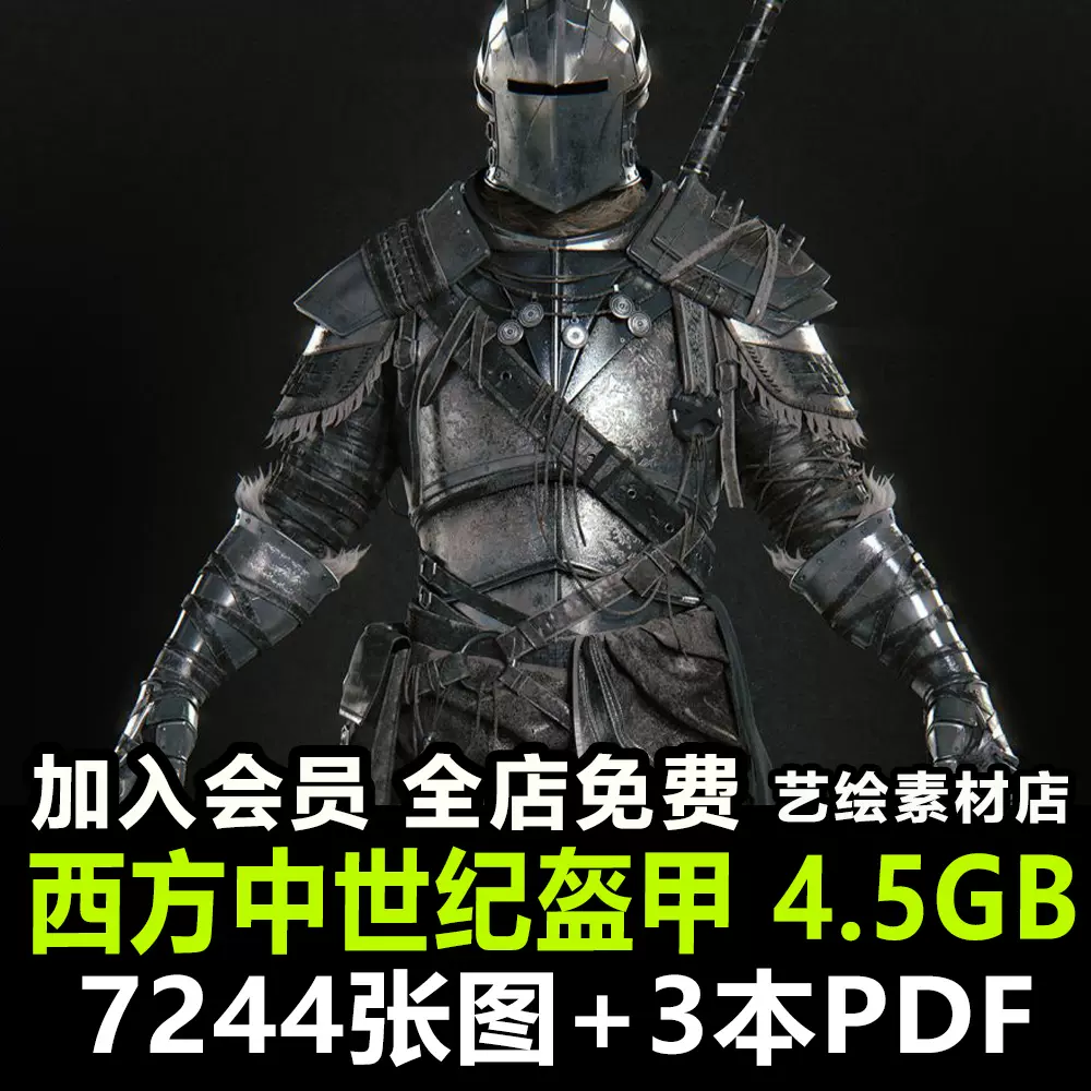 西方中世纪盔甲欧美古代铠甲西洋甲胄武器事典服饰图鉴参考390-Taobao