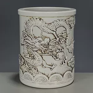 晚清王炳荣款龙纹棒槌瓶景徳鎮 花瓶 現代工芸品 置物 装飾品 購入公式