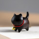 Thoughtful Bell Meow Meow Cute Cat Ornament Lucky Cat Fully Handmade Sandalwood Carving Creative Gift for Men and Women