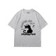 Spring and Autumn new style ins American street personalized creative print versatile cartoon black round neck large size short-sleeved T-shirt for women
