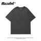 Korean version simple and versatile gray round neck cartoon print ins super hot trendy brand large size loose white and age-reducing base