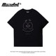 Korean version simple and versatile gray round neck cartoon print ins super hot trendy brand large size loose white and age-reducing base