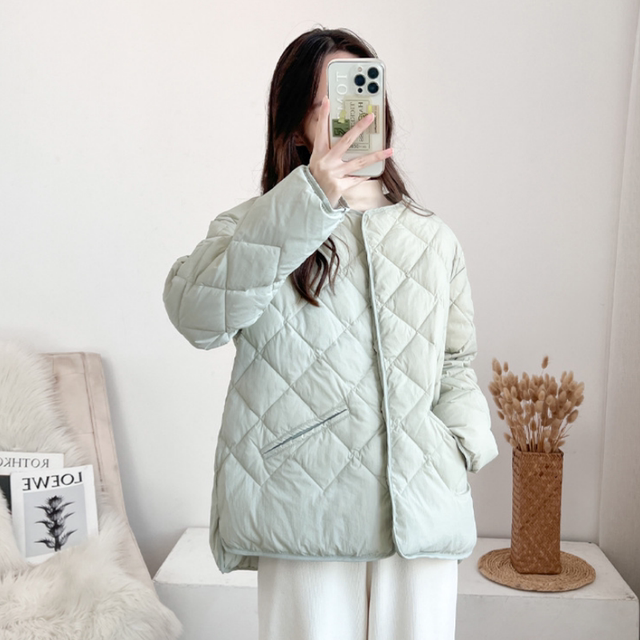 Japanese thin down jacket for women in autumn and winter fashion new fashionable loose small person lightweight slim short jacket trendy