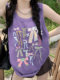 Purple vest bow vest T-shirt for women in summer dopamine sweet and cool basketball sports wear suspender top