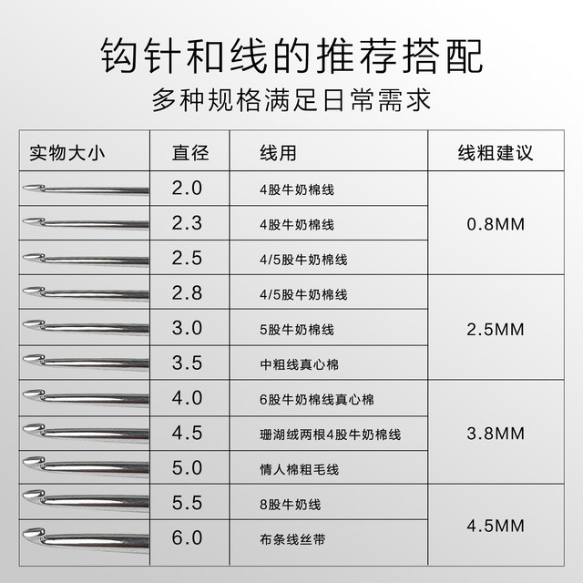 
Jinlan resin soft handle crochet hand-polished stainless steel needle doll wool knitting tool DIY knitting