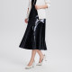 Yingzhishang new Chinese printed skirt spring new black slim high-end and elegant commuter pleated skirt