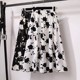 A-line skirt versatile small thin style summer women's new mid-length floral high-waisted skirt to make you look slim 2025 large sway
