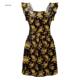 Short Sleeve Square Neck Floral Dress Short Sleeve Tightening Square Collar Floral A-line Skirt Summer