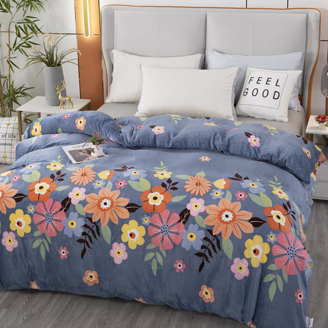 Winter plus velvet milk velvet quilt cover single piece thickened double-sided velvet 150x200x230 coral velvet quilt cover single and double