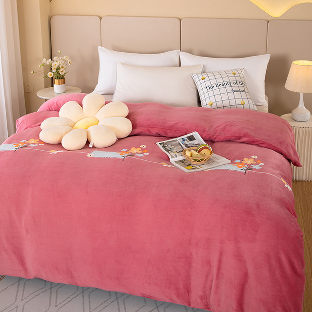 Winter plus velvet milk velvet quilt cover single piece thickened double-sided velvet 150x200x230 coral velvet quilt cover single and double