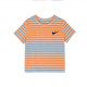 Round neck short-sleeved T-shirt for women's pure cotton 2025 summer new striped loose slim base shirt