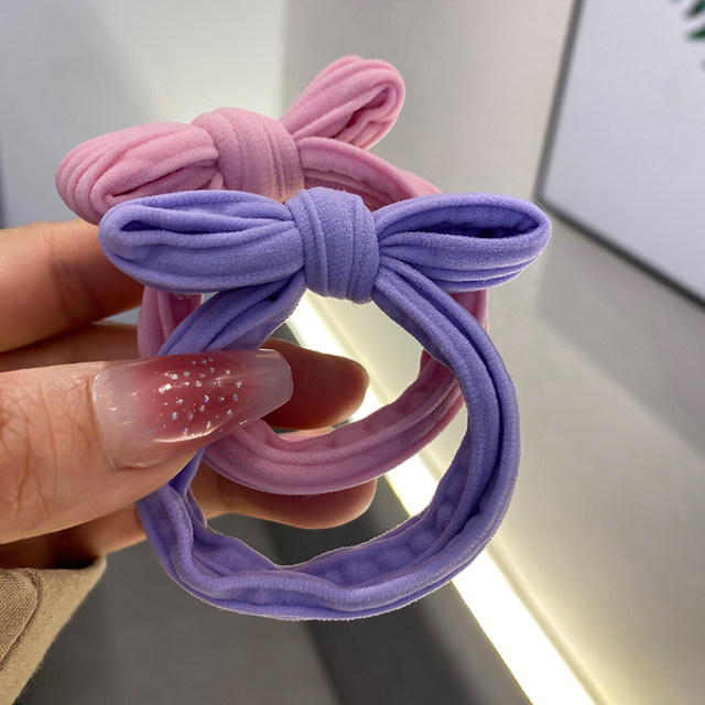 High-looking rubber band for women with dopamine color bow tied hair rope high elastic durable hair ring for women ponytail leather case