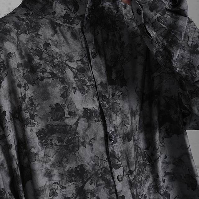 No sense no sense/floating savage retro printed long-sleeved loose shirt turtleneck literary neutral shirt