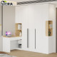 Creamy wind turning corner desk wardrobe combination home bedroom computer desk bookshelf integrated writing learning table 3A47