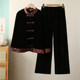 Mom Spring Velvet Suit Middle-aged and Elderly Women's New Chinese Style Patch Top Spring and Autumn Clothes Grandma Tang Fashion