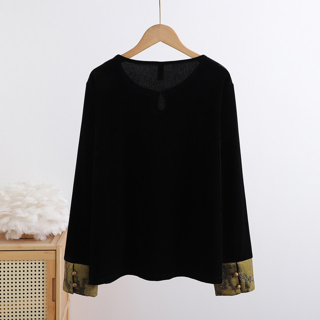 Middle-aged mother autumn suit velvet fashionable middle-aged and elderly women's new spring and autumn clothes new Chinese style three-piece set