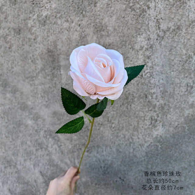 Simulated rose single flannel rose Valentine's Day home flower arrangement waterfall flower wedding decoration fake flower artificial flower