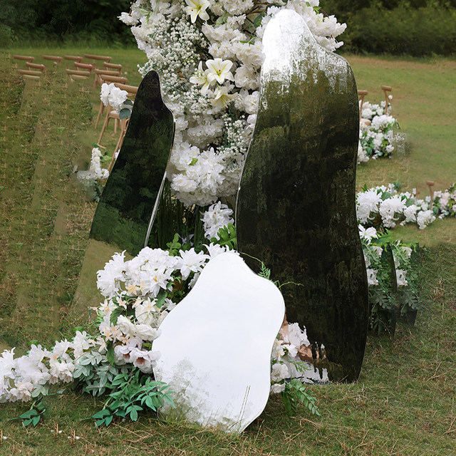 
ins style outdoor wedding mirror welcome card irregular full body mirror cloud special shaped floor mirror decorative mirror