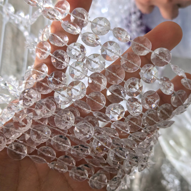 
Acrylic bead chain wedding hall DIY decoration matching material transparent earth bead imitation crystal octagonal bead chain