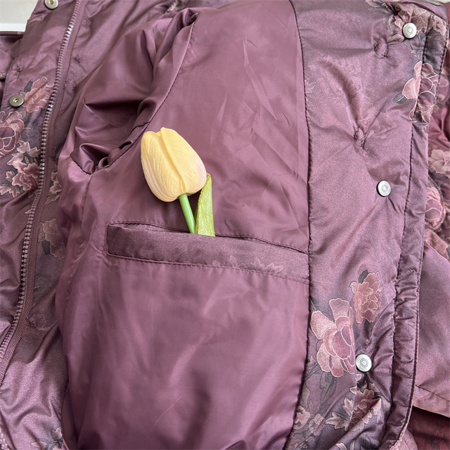 Elderly down jacket female grandma dressing winter costume 90 velvet warm top mother Tang clothes jacket elder wife clothes
