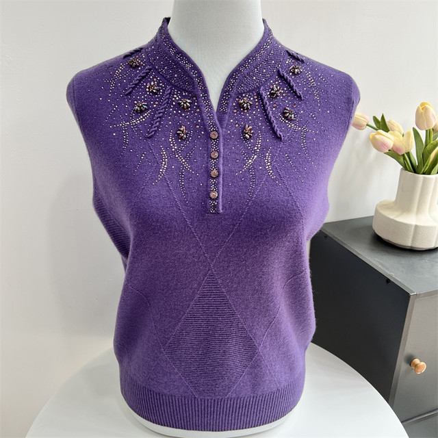 Grandma's Autumn and Winter Wool Sweater Women's 100 Pure Wool Middle-aged and Elderly Style Mother's Warm Sweater Bottoming Shirt