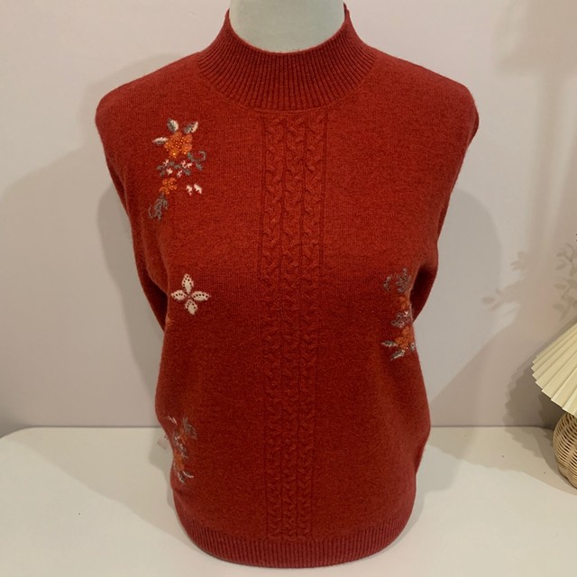 100%pure wool semi -high -necked foreign qi and loose, big size Mom in winter, warm sweater, middle -aged and elderly female bottoming shirt
