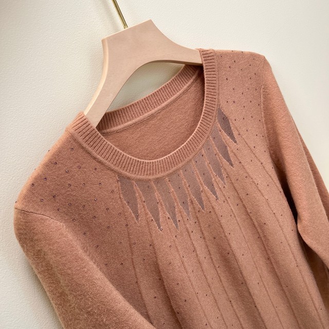 Fashionable mom autumn long-sleeved sweater middle-aged women's fashionable thin sweater middle-aged and old fashionable bottoming top