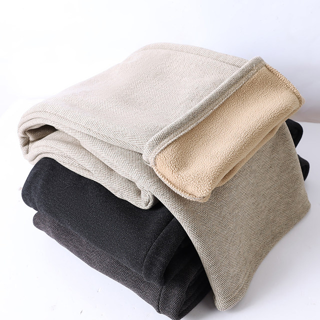 Mom Autumn and Winter Straight Pants 2024 New Middle-aged and Old Women Elastic Waist Casual Pants Loose Stretch Wide Leg Pants