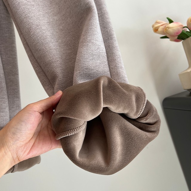 Mom's autumn and winter pants, women's casual pants, middle-aged and elderly grandma's autumn and winter velvet thickened straight pants, elastic waist trousers