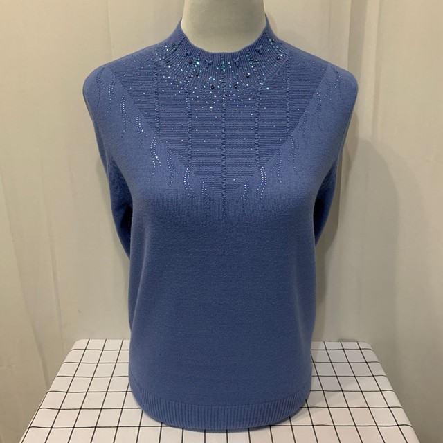 Women's Cardigan Half Turtle Collar Plus Size Short Warm Bottoming Sweater Diamond-encrusted Middle-aged and Elderly Fashion Mom Sweater