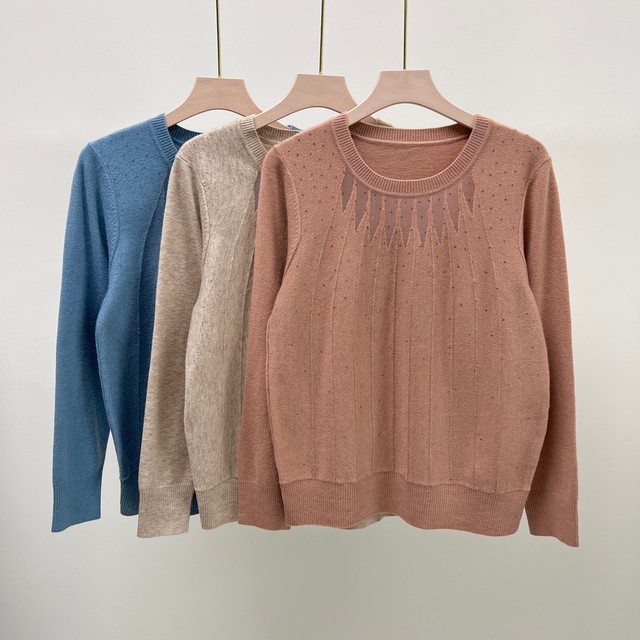 Fashionable mom autumn long-sleeved sweater middle-aged women's fashionable thin sweater middle-aged and old fashionable bottoming top