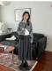 Western temperament high -level vertical pressure pleated suits skirt women autumn and winter retro, big cover leisure A -shaped half body long skirt
