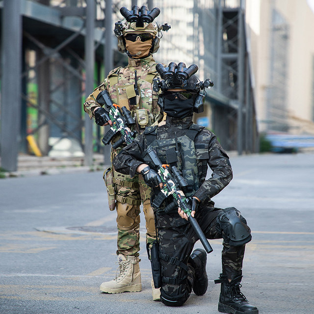 New children's camouflage uniform performance suit for boys and girls outdoor tactics special forces long and short sleeve military training performance suit