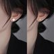 S999 sterling silver needle-raising ear piercing pearl earrings for women new 2025 hot style high-end earrings sterling silver earrings