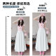 Puffy flower bud skirt for women 2025 spring and autumn new versatile high-waisted lace-up skirt for slim midi-length A-line umbrella skirt
