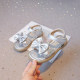 Genuine leather children's sandals girls beach shoes 2025 new summer crystal open-toe sandals soft sole girls princess shoes